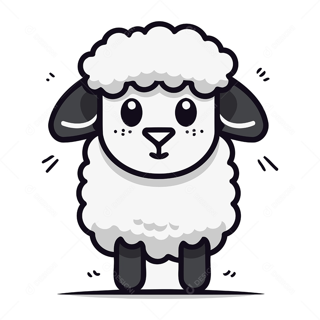 Ovelha de Desenho Animado Ilustração Vetor EPS
