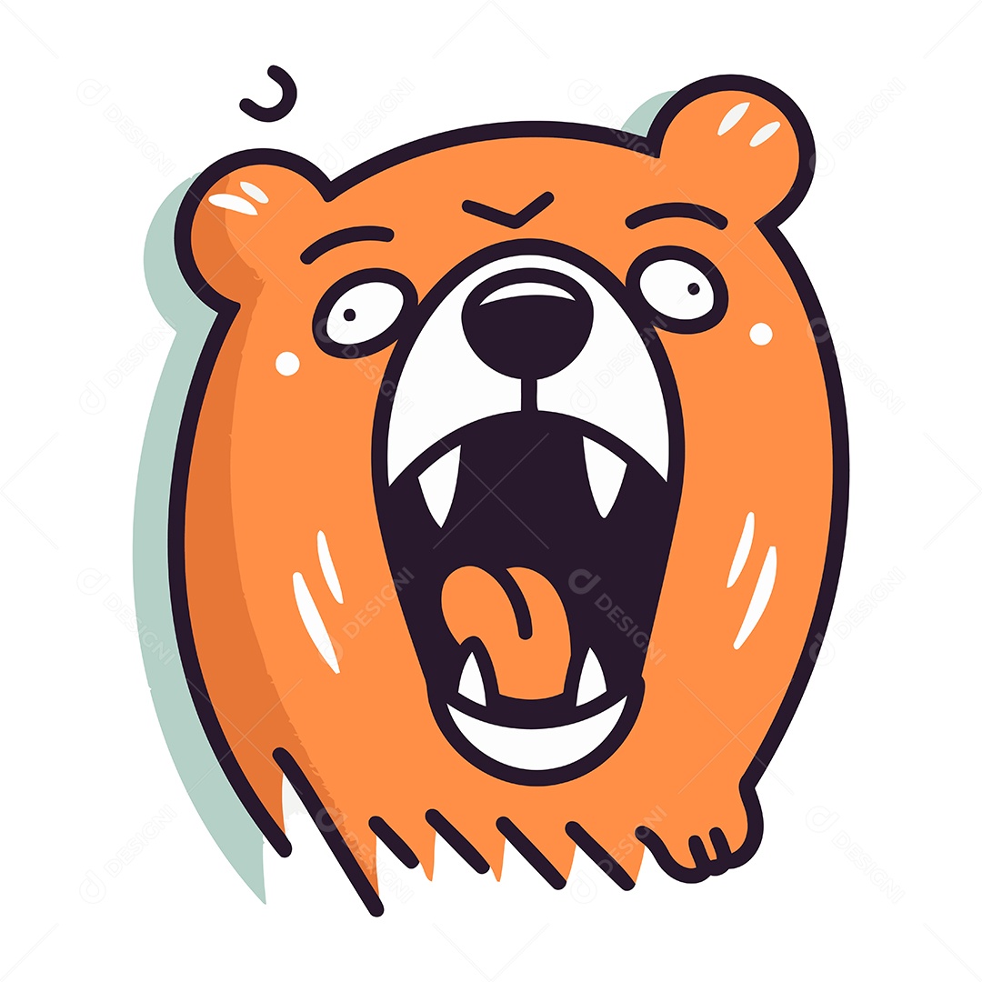 Cabeça de Urso Desenho Animado Ilustração Vetor EPS