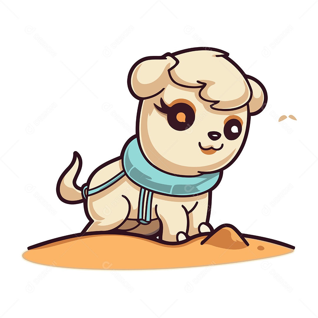 Cachorro de Desenho Animado Ilustração Vetor EPS