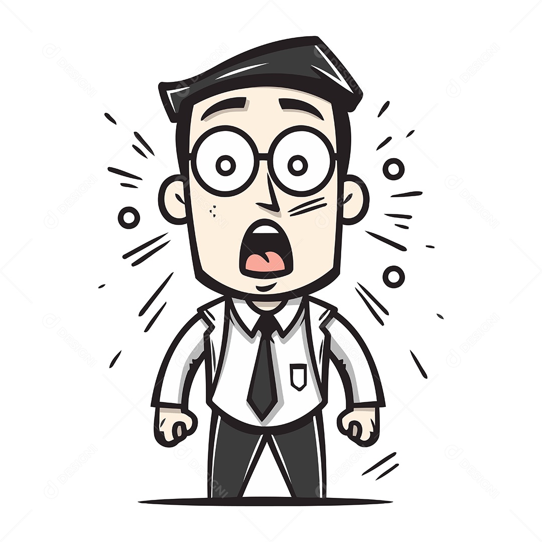Homem Engraçado de Desenho Animado Ilustração Vetor EPS