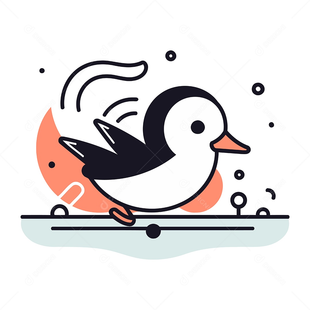 Passarinho Fofo de Desenho Animado Ilustração Vetor EPS