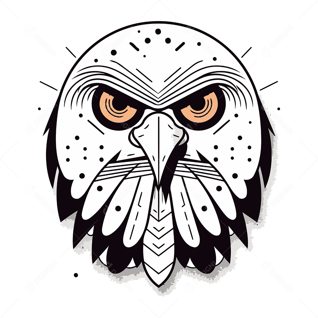 Cabeça de Águia Desenho Animado Ilustração Vetor EPS