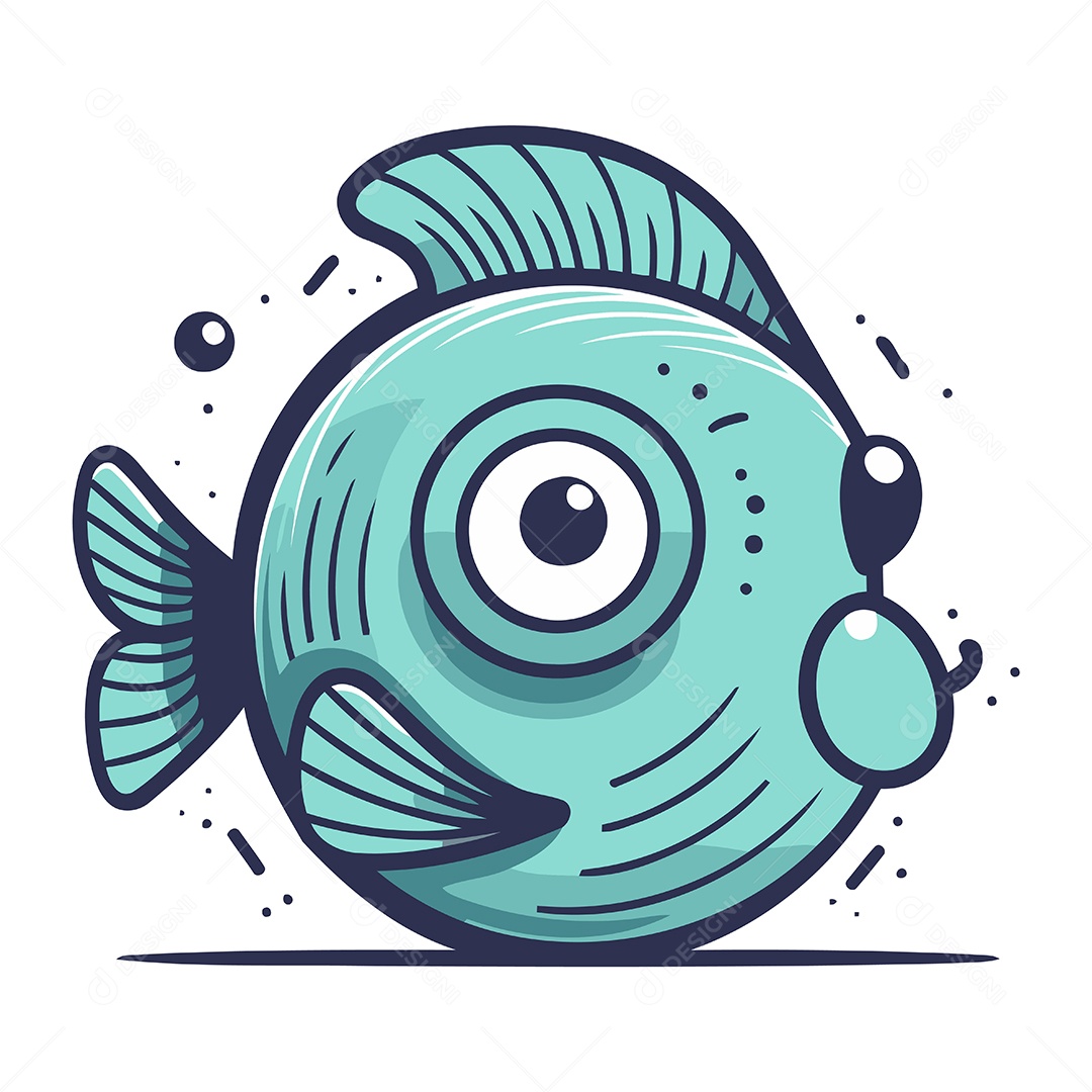 Peixe de Desenho Animado Ilustração Vetor EPS