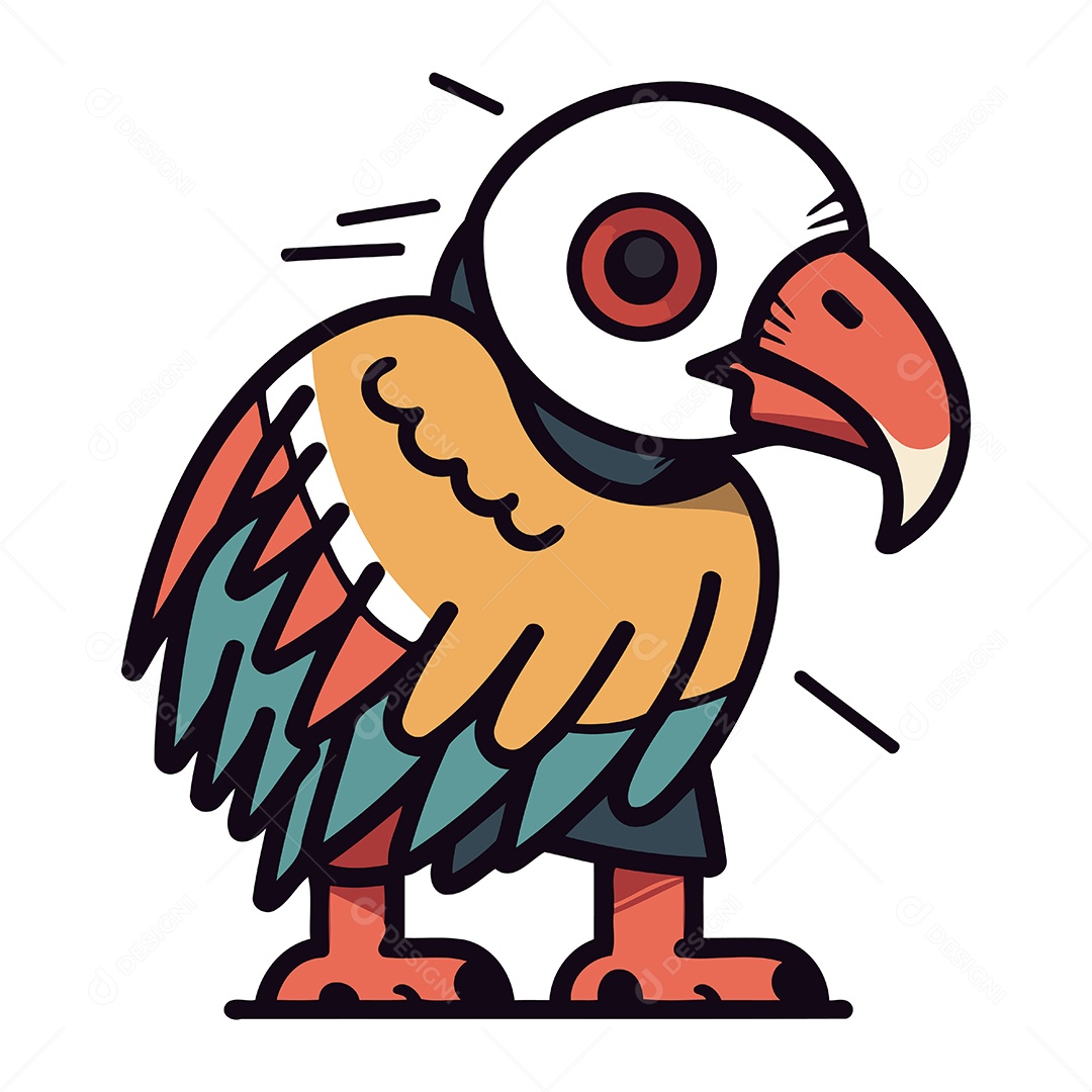 Abutre de Desenho Animado Ilustração Vetor EPS