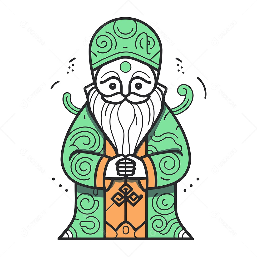 Gnomo de Jardim Desenho Animado Ilustração Vetor EPS