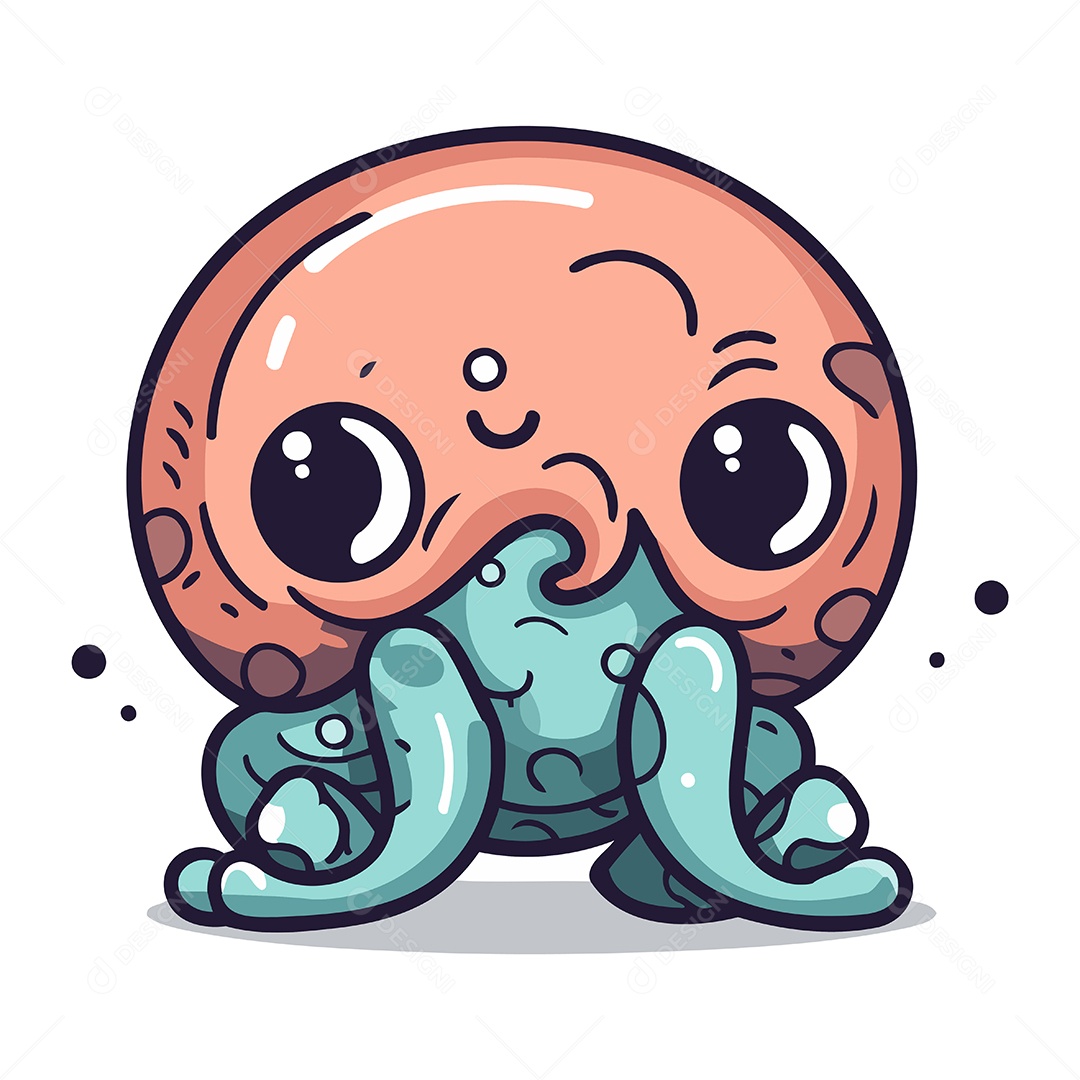 Polvo de Desenho Animado Ilustração Vetor EPS