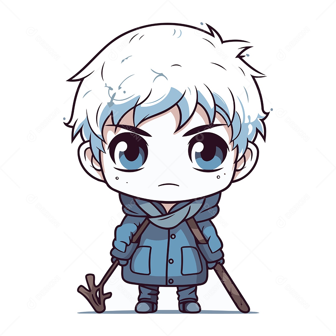 Menino Fofo com Roupas de Inverno Ilustração Vetor EPS