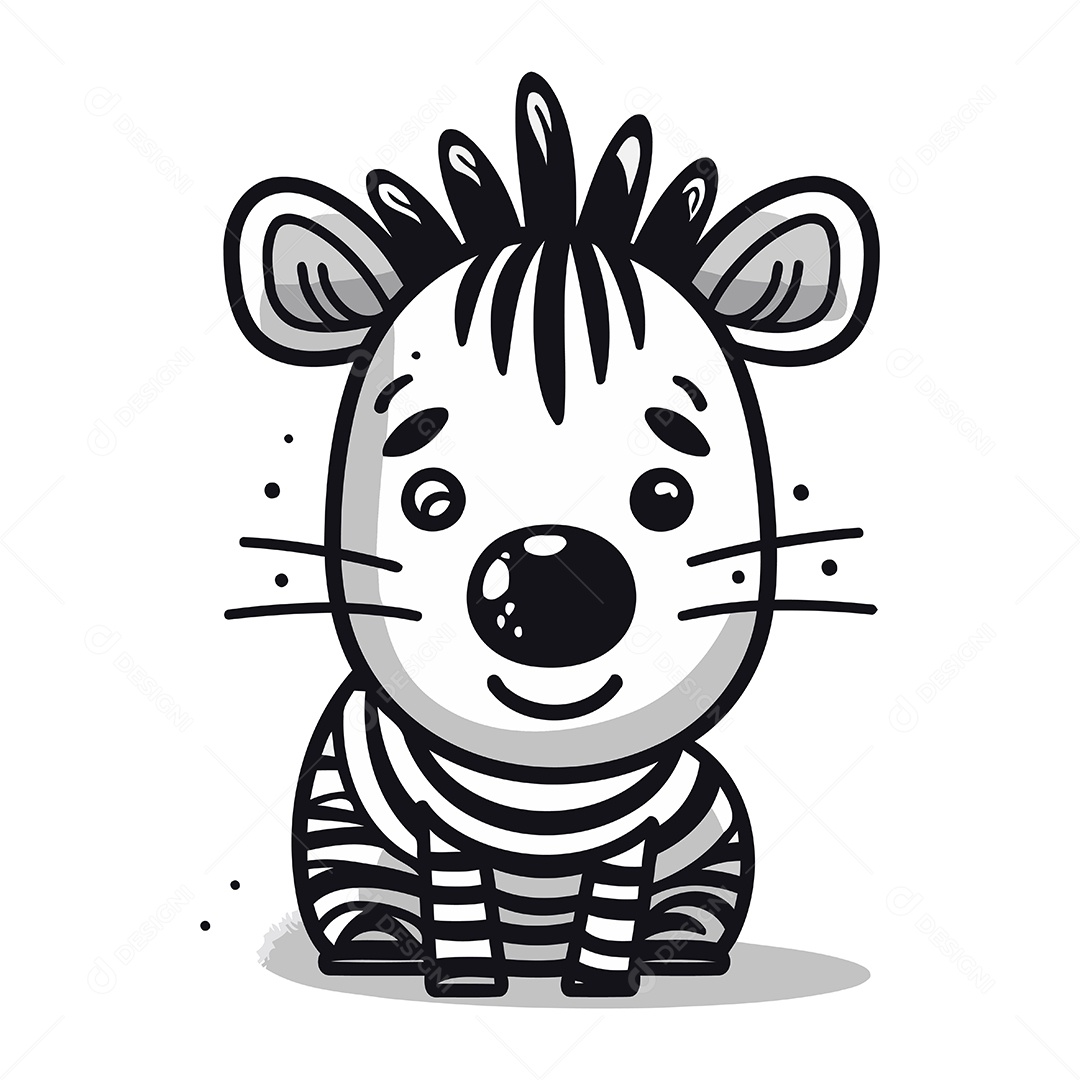 Zebra de Desenho Animado Ilustração Vetor EPS