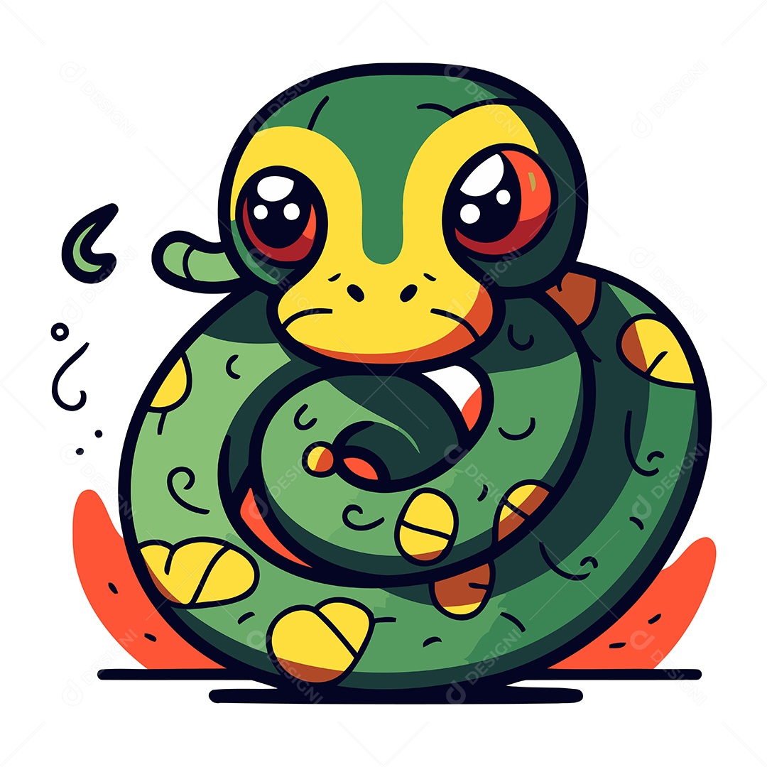 Cobra de Desenho Animado Ilustração Vetor EPS