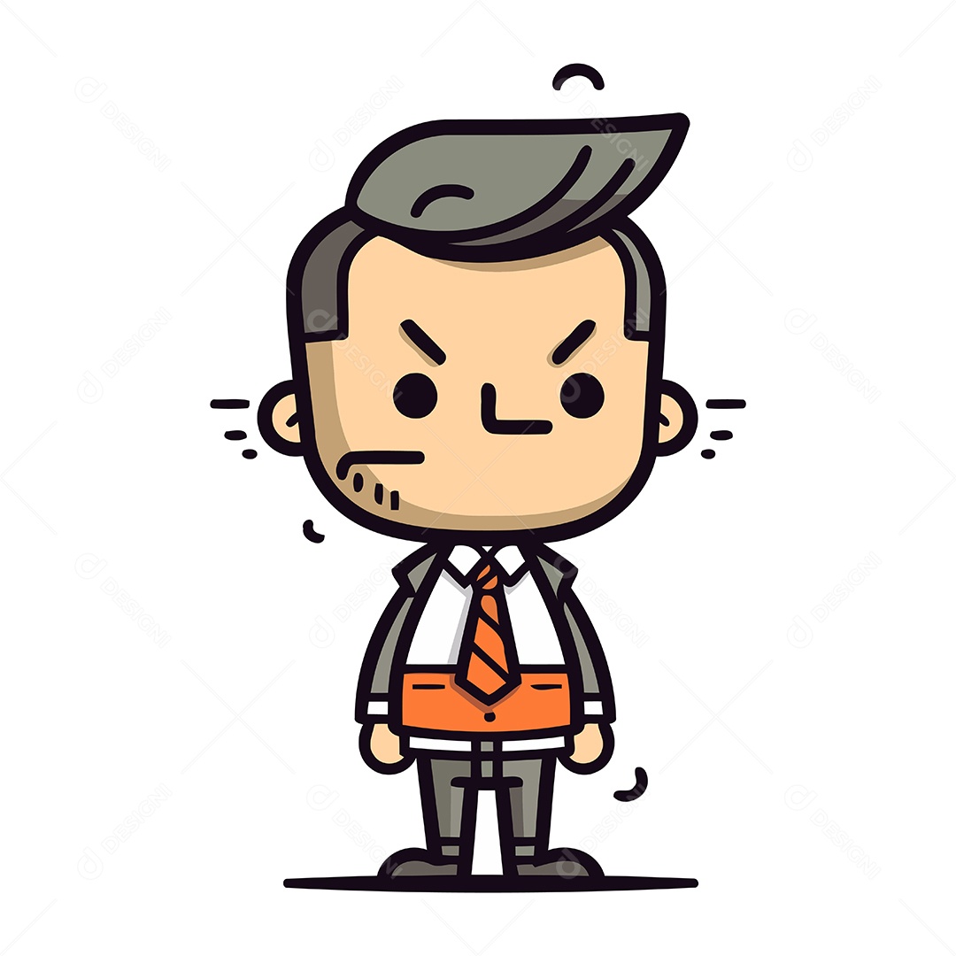 Empresário de Desenho Animado Ilustração Vetor EPS