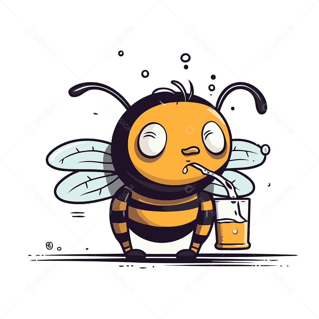 Abelha de Desenho Animado Ilustração Vetor EPS