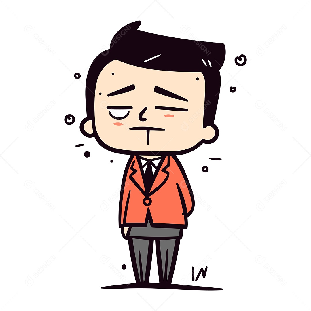 Empresário de Desenho Animado Ilustração Vetor EPS