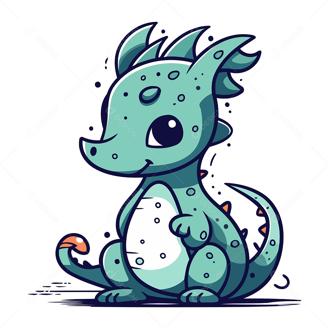 Dragão de Desenho Animado Ilustração Vetor EPS