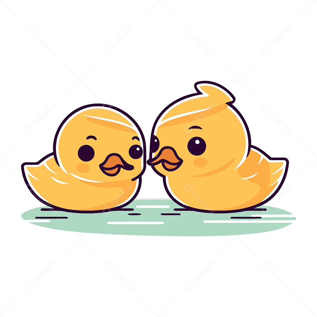 Patos de Desenho Animado Ilustração Vetor EPS