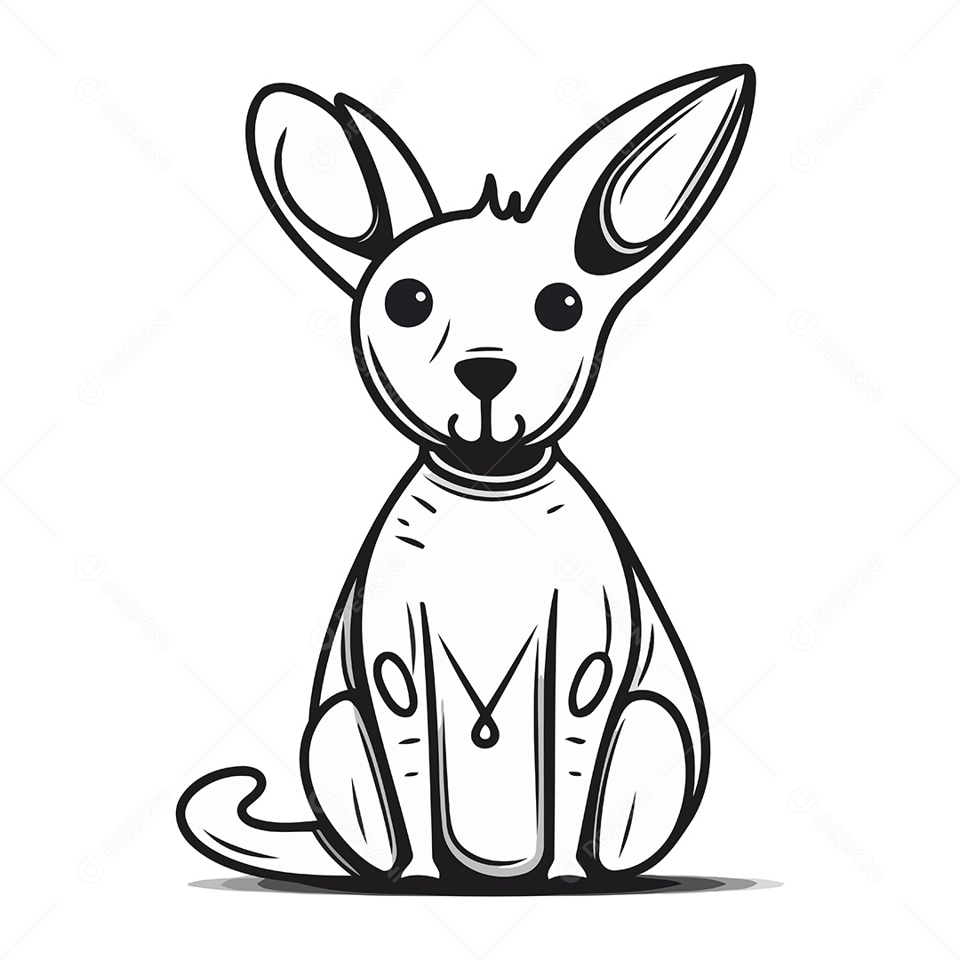 Canguru Fofo de Desenho Animado Ilustração Vetor EPS