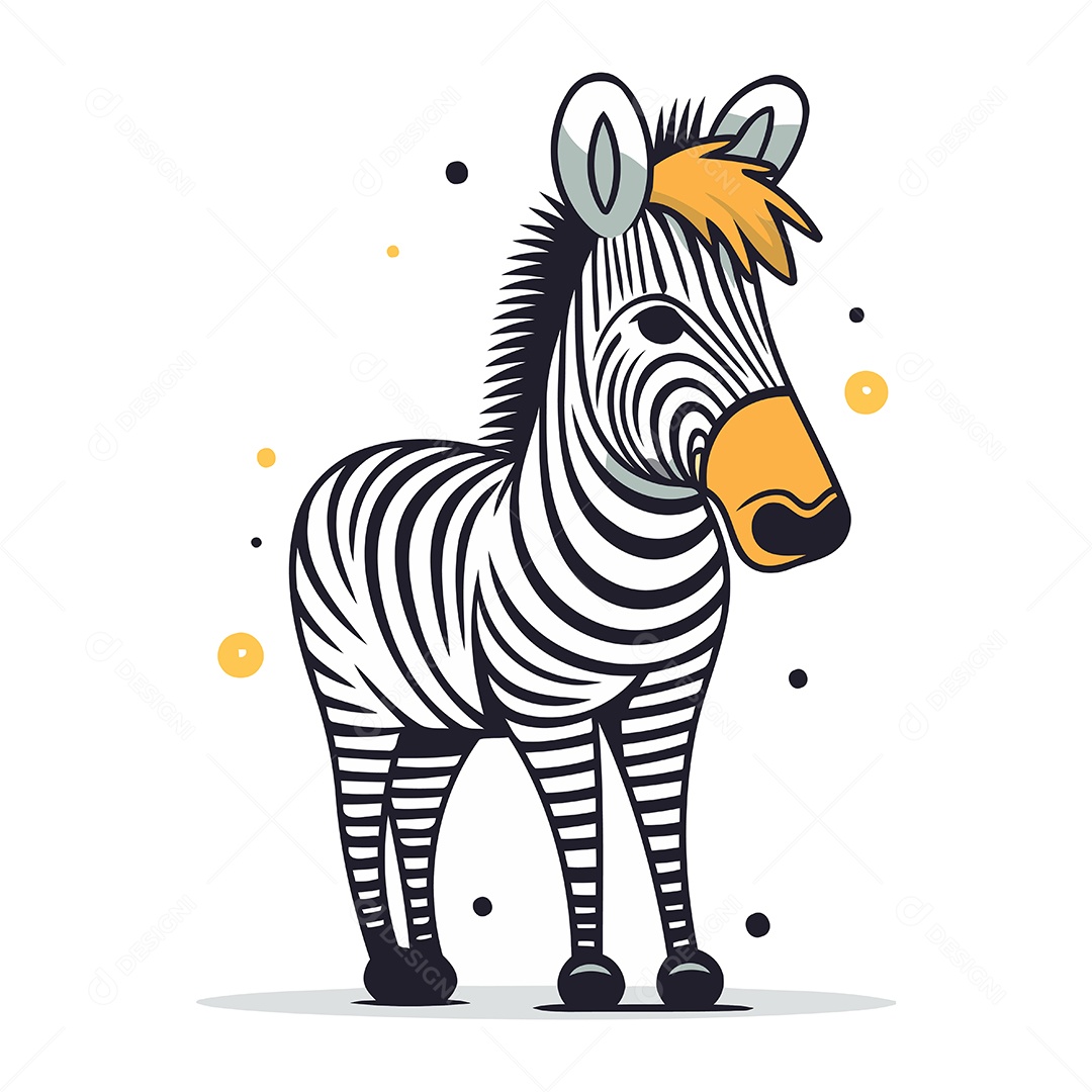 Zebra de Desenho Animado Ilustração Vetor EPS