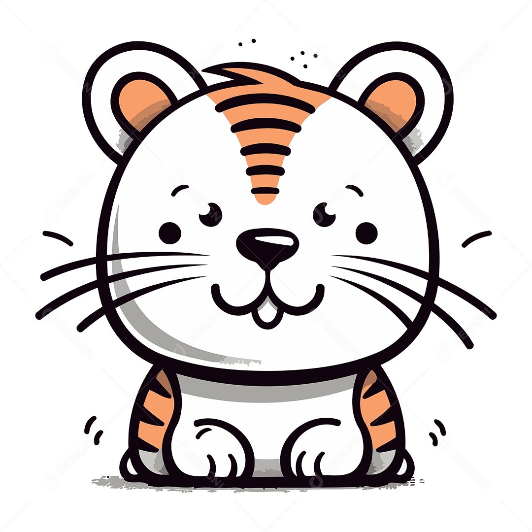 Tigre de Desenho Animado Ilustração Vetor EPS