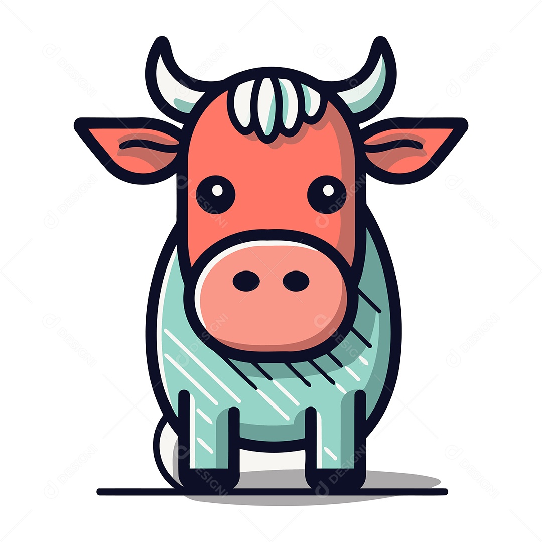 Vaca de Desenho Animado Ilustração Vetor EPS