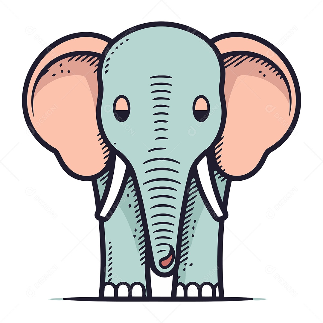 Elefante de Desenho Animado Ilustração Vetor EPS