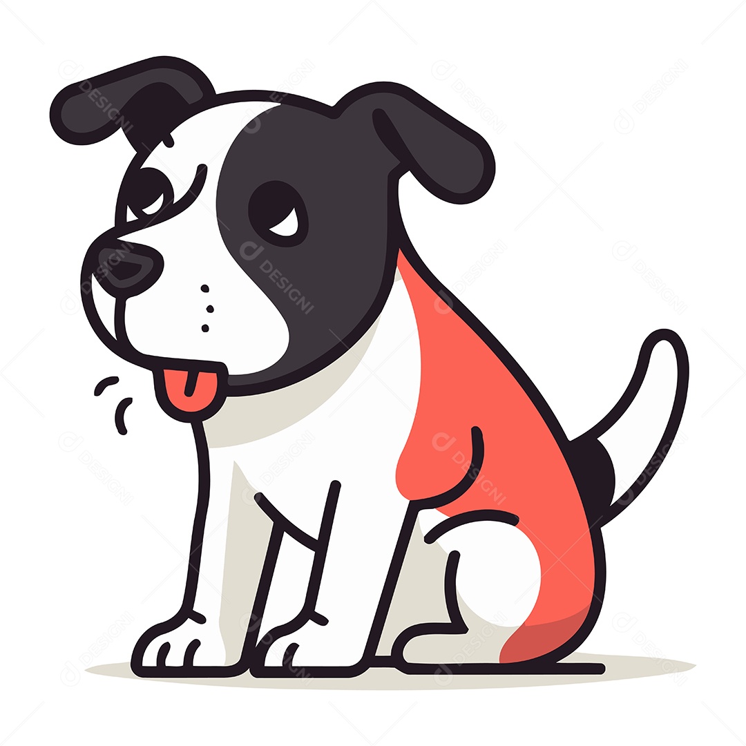 Cachorro de Desenho Animado Ilustração Vetor EPS