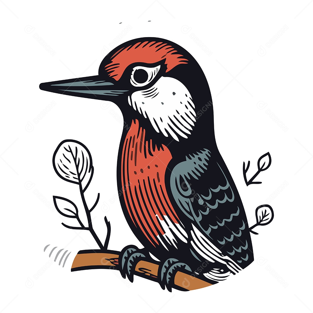 Pica Pau de Desenho Animado Ilustração Vetor EPS