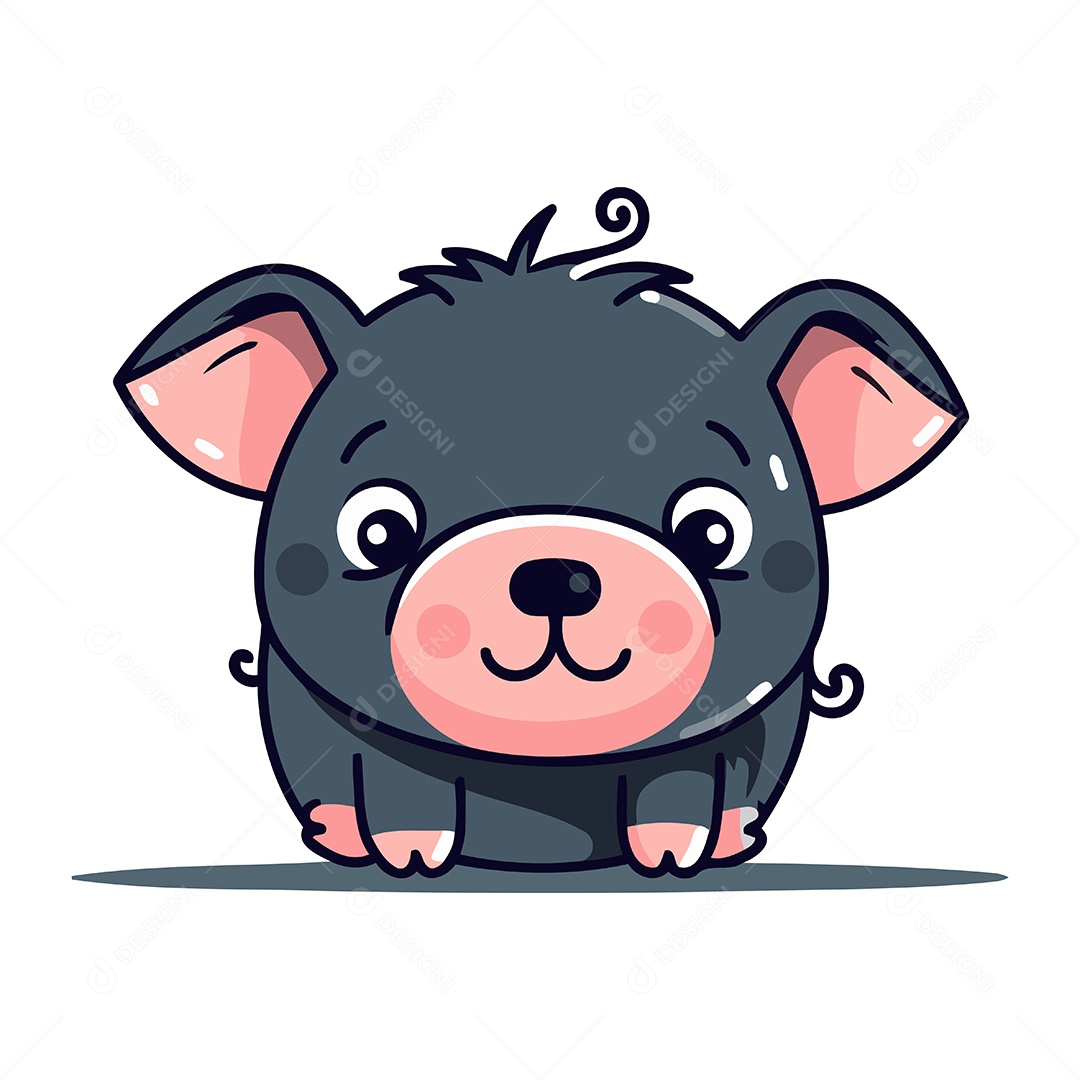 Porco de Desenho Animado Ilustração Vetor EPS