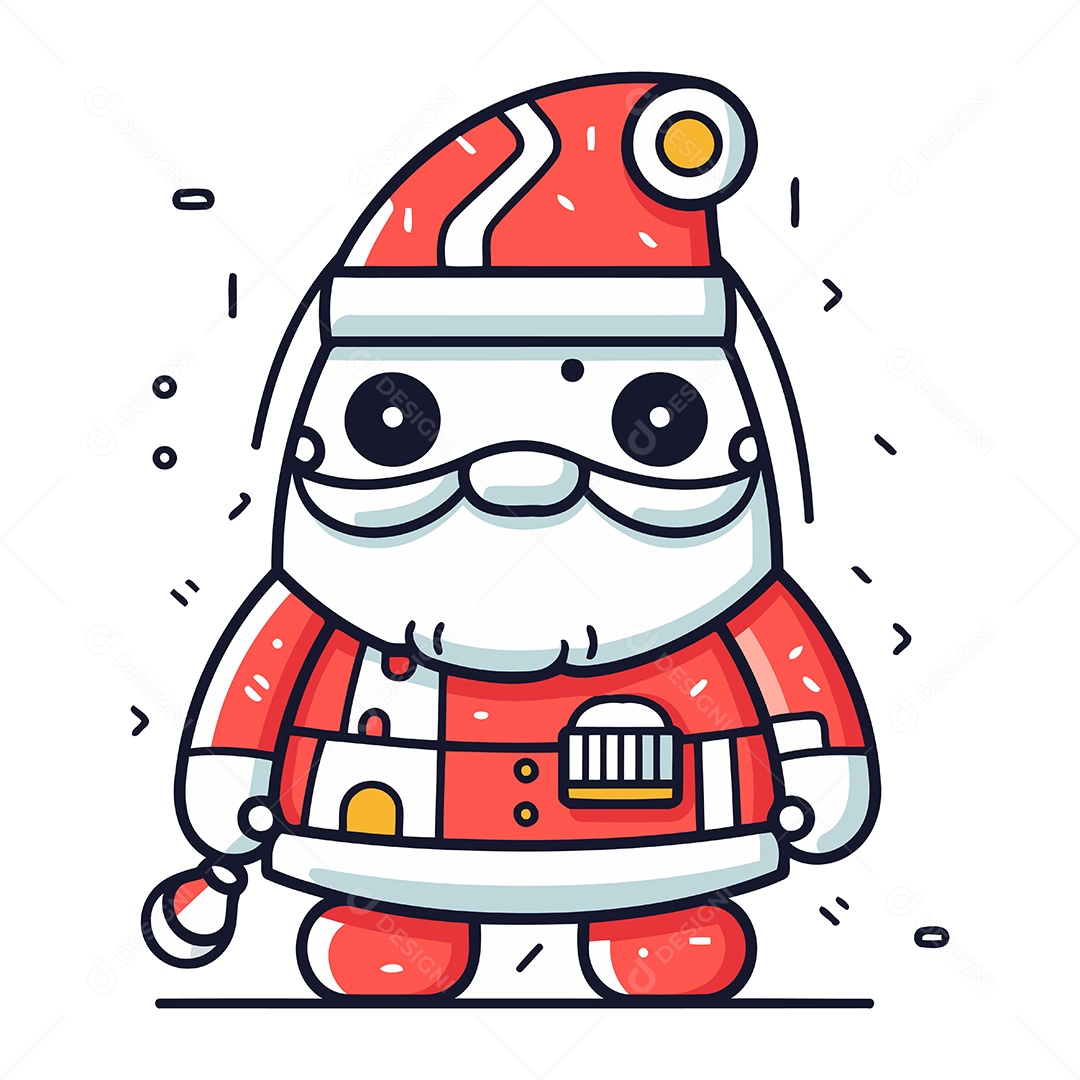 Papai Noel Fofo de Desenho Animado Ilustração Vetor EPS