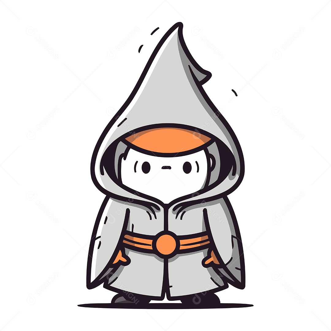 Menino Vestido com Capa de Chuva Ilustração Vetor EPS