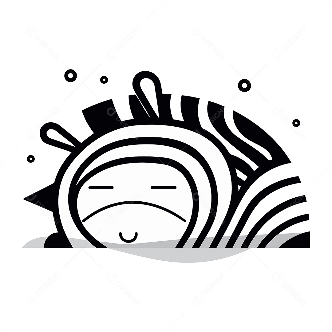 Zebra Dormindo Desenho Animado Ilustração Vetor EPS