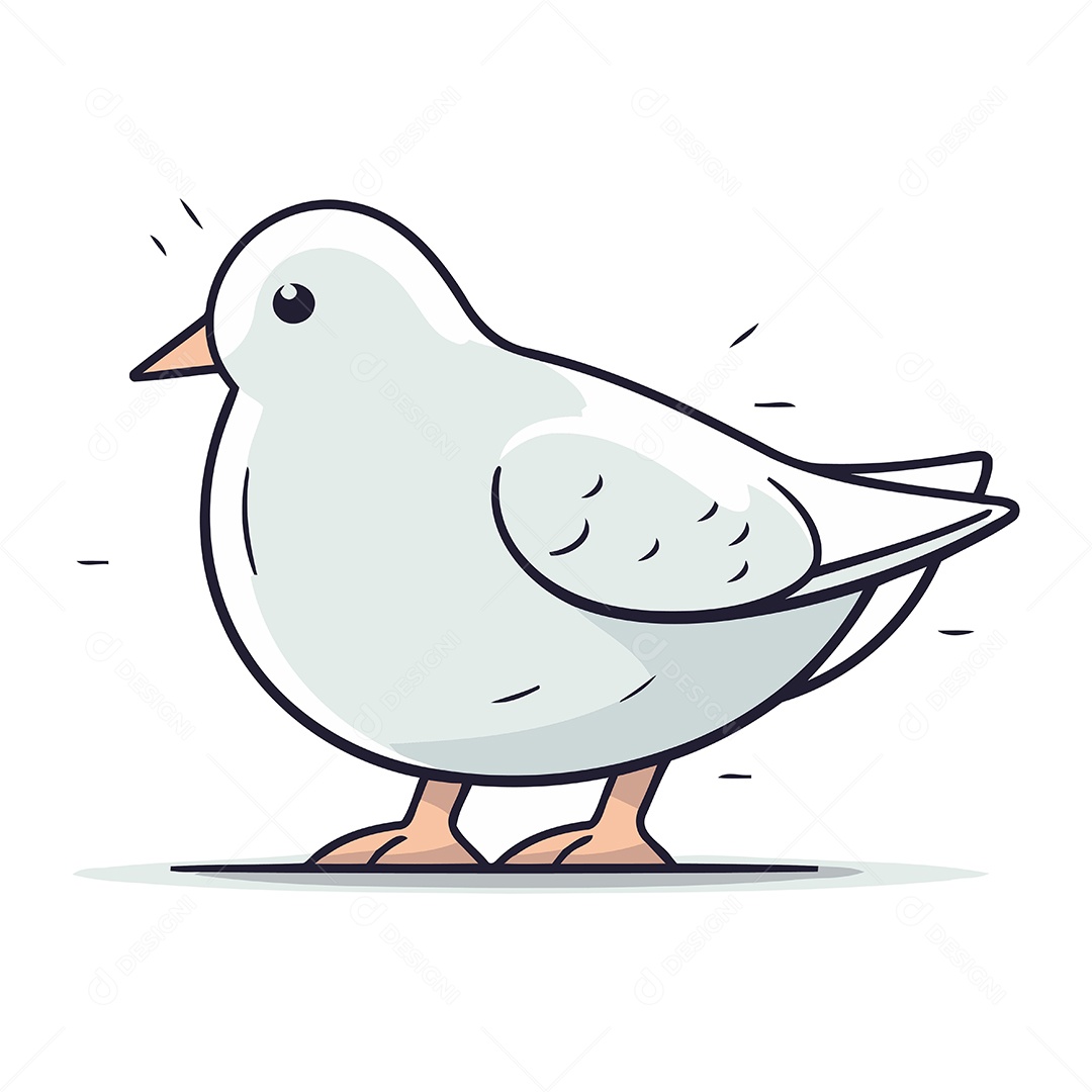 Pomba de Desenho Animado Ilustração Vetor EPS