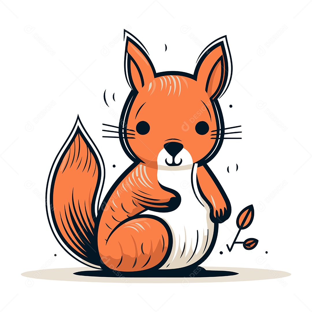 Esquilo de Desenho Animado Ilustração Vetor EPS