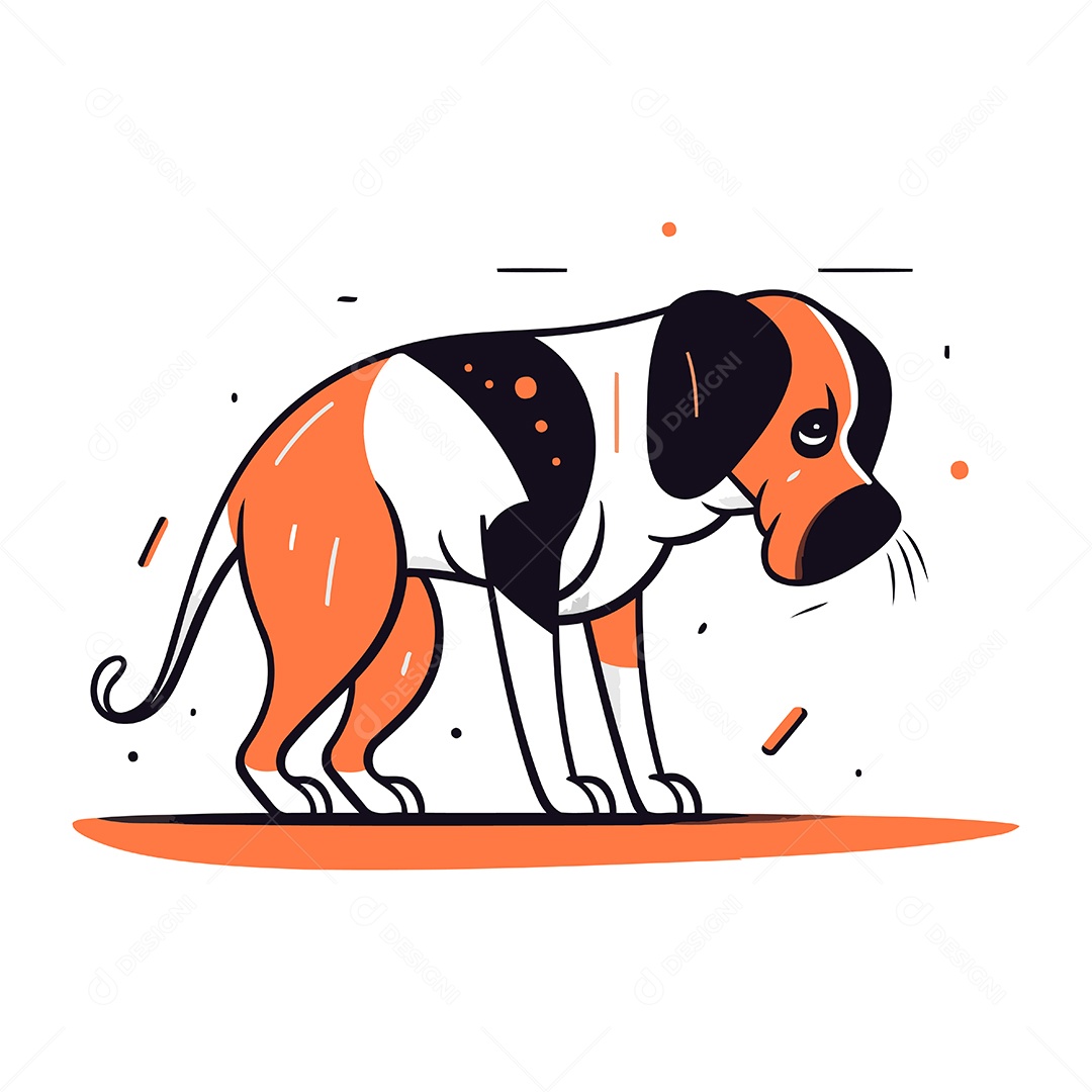 Cachorro de Desenho Animado Ilustração Vetor EPS