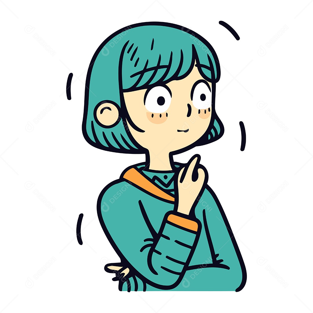 Garota de Desenho Animado Ilustração Vetor EPS