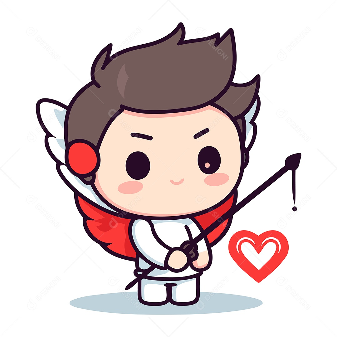 Cupido com Arco e Flecha Ilustração Vetor EPS
