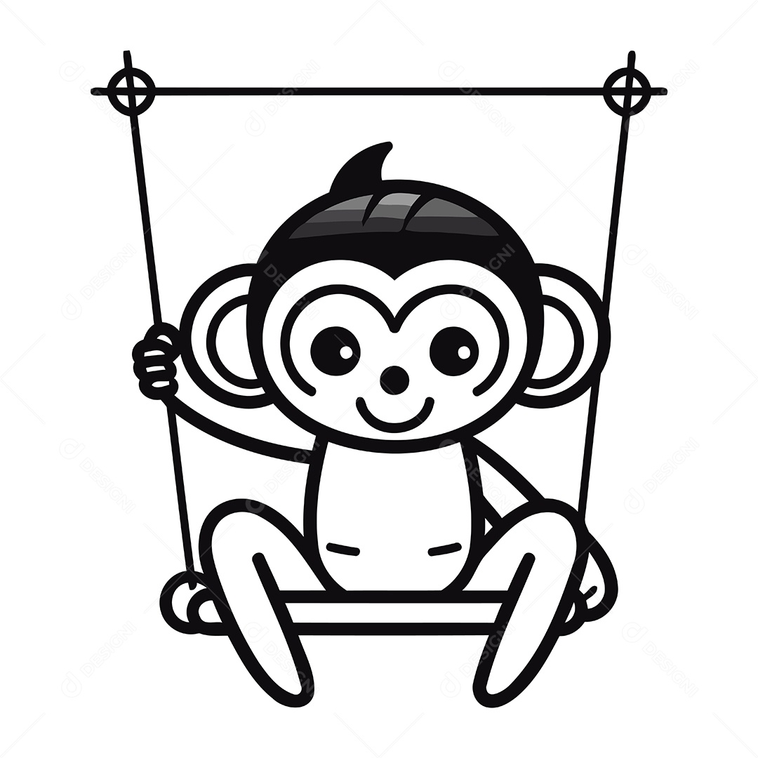 Macaco de Desenho Animado Ilustração Vetor EPS