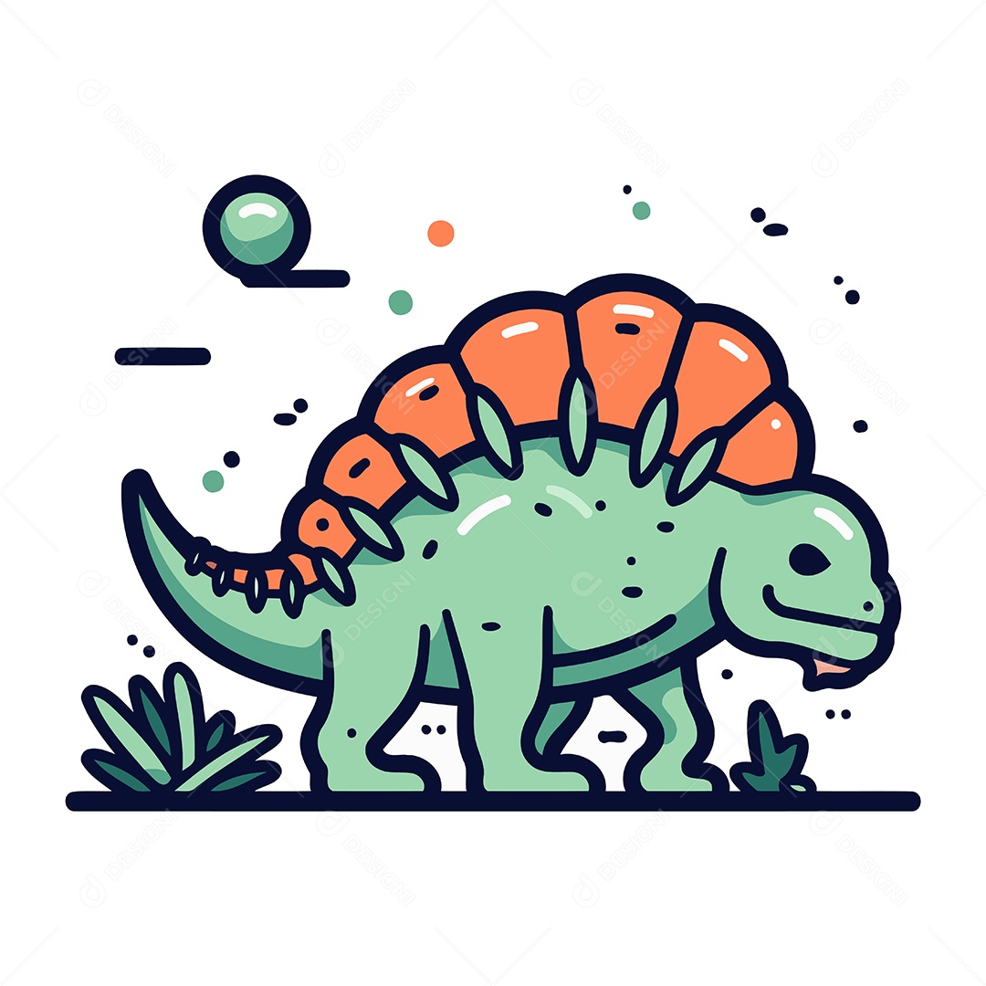 Dinossauro de Desenho Animado Ilustração Vetor EPS
