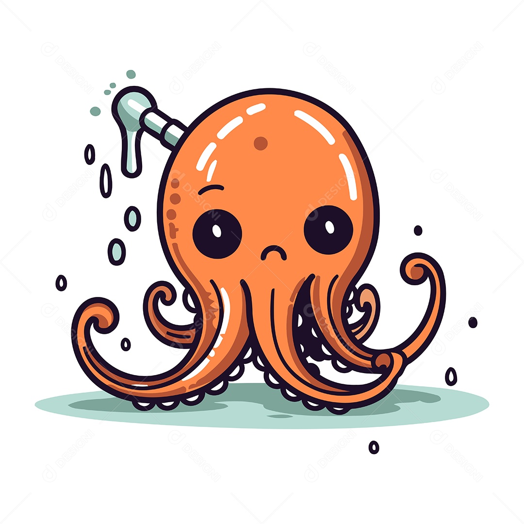 Polvo de Desenho Animado Ilustração Vetor EPS