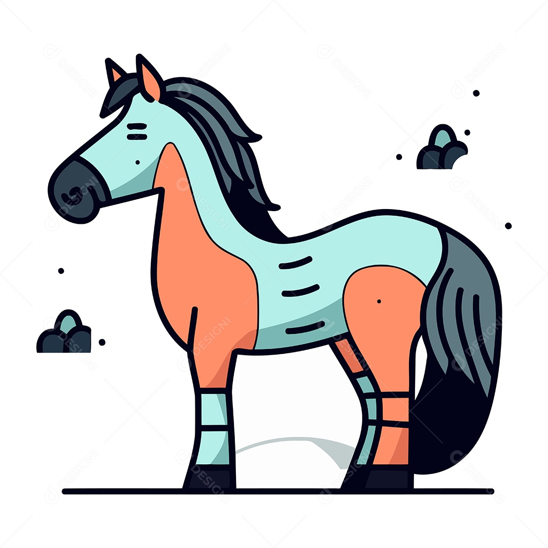 Cavalo de Desenho Animado Ilustração Vetor EPS