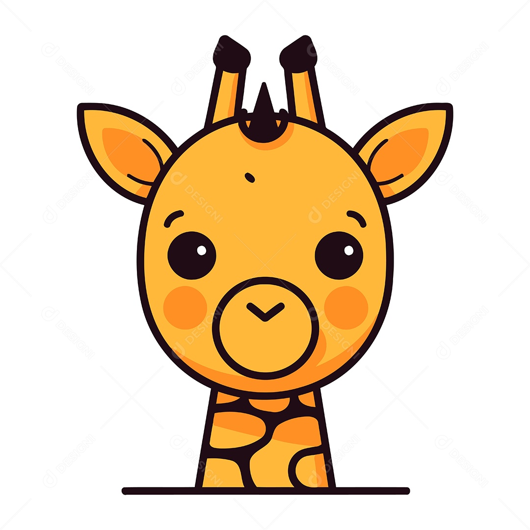 Girafa Fofa de Desenho Animado Ilustração Vetor EPS