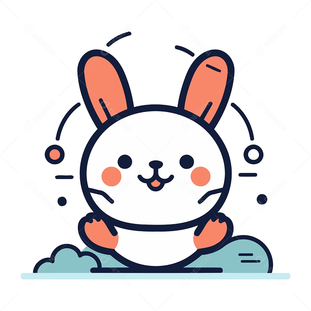 Coelho de Desenho Animado Fofo Ilustração Vetor EPS