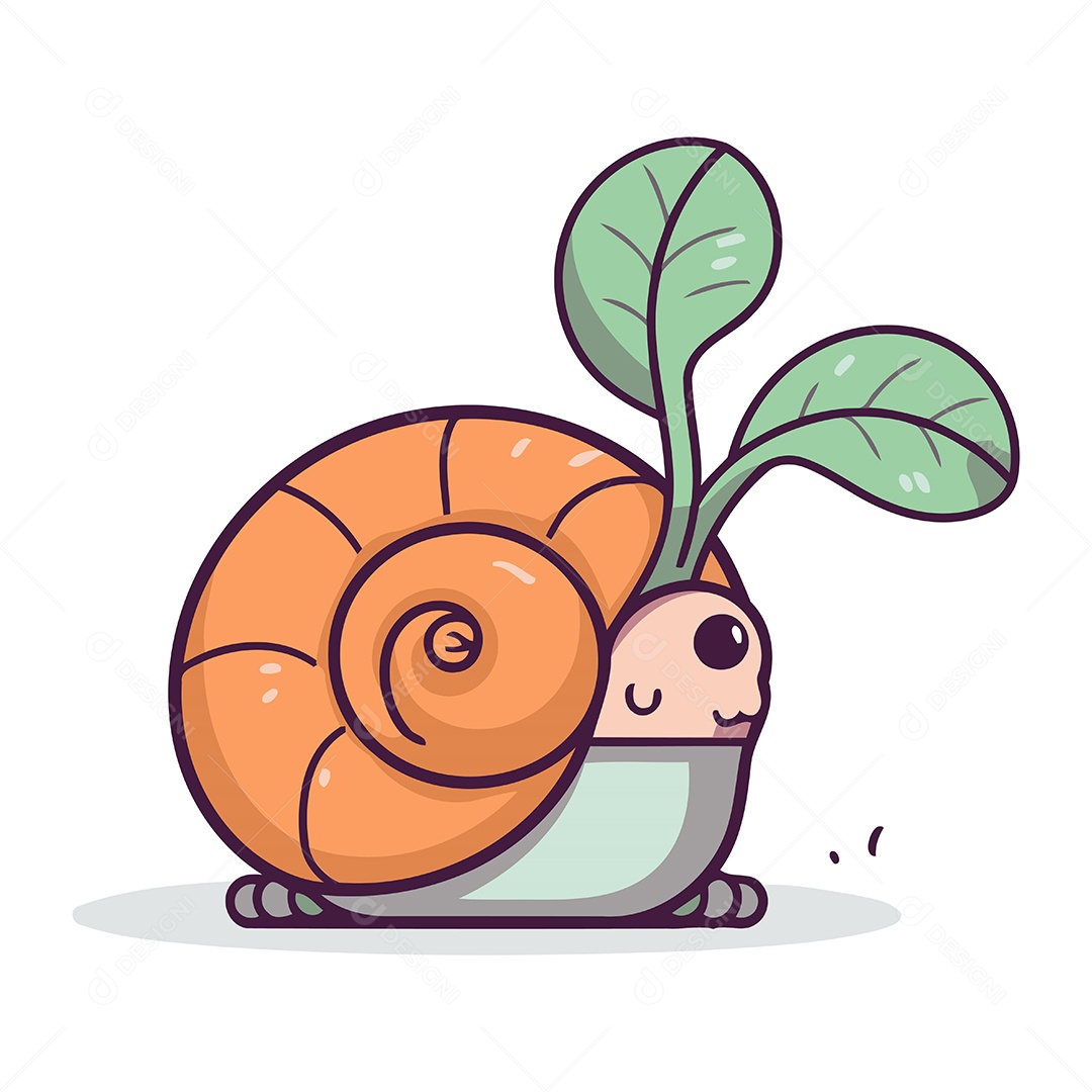 Caracol de Desenho Animado Ilustração Vetor EPS