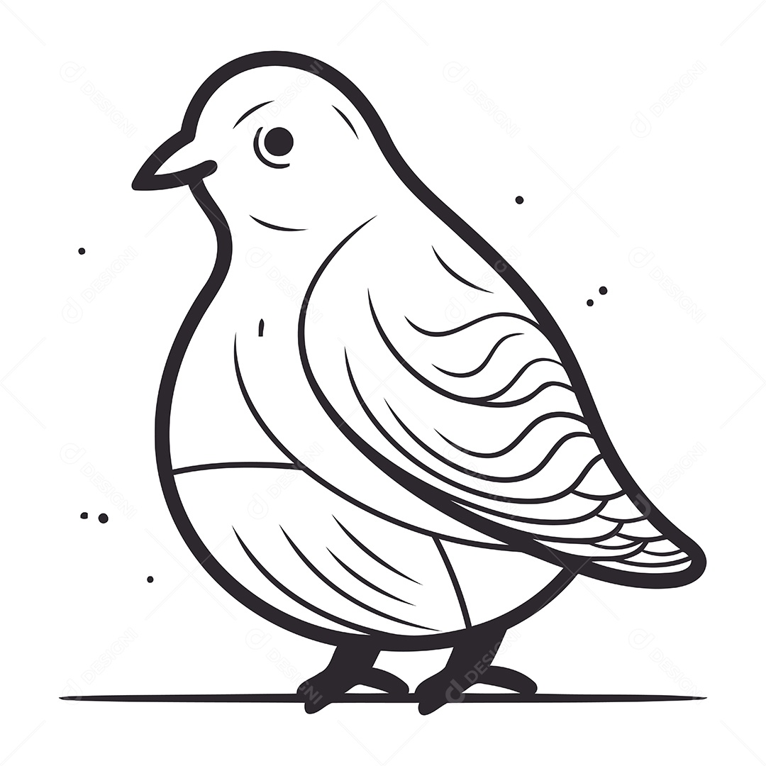 Pombo de Desenho Animado Ilustração Vetor EPS