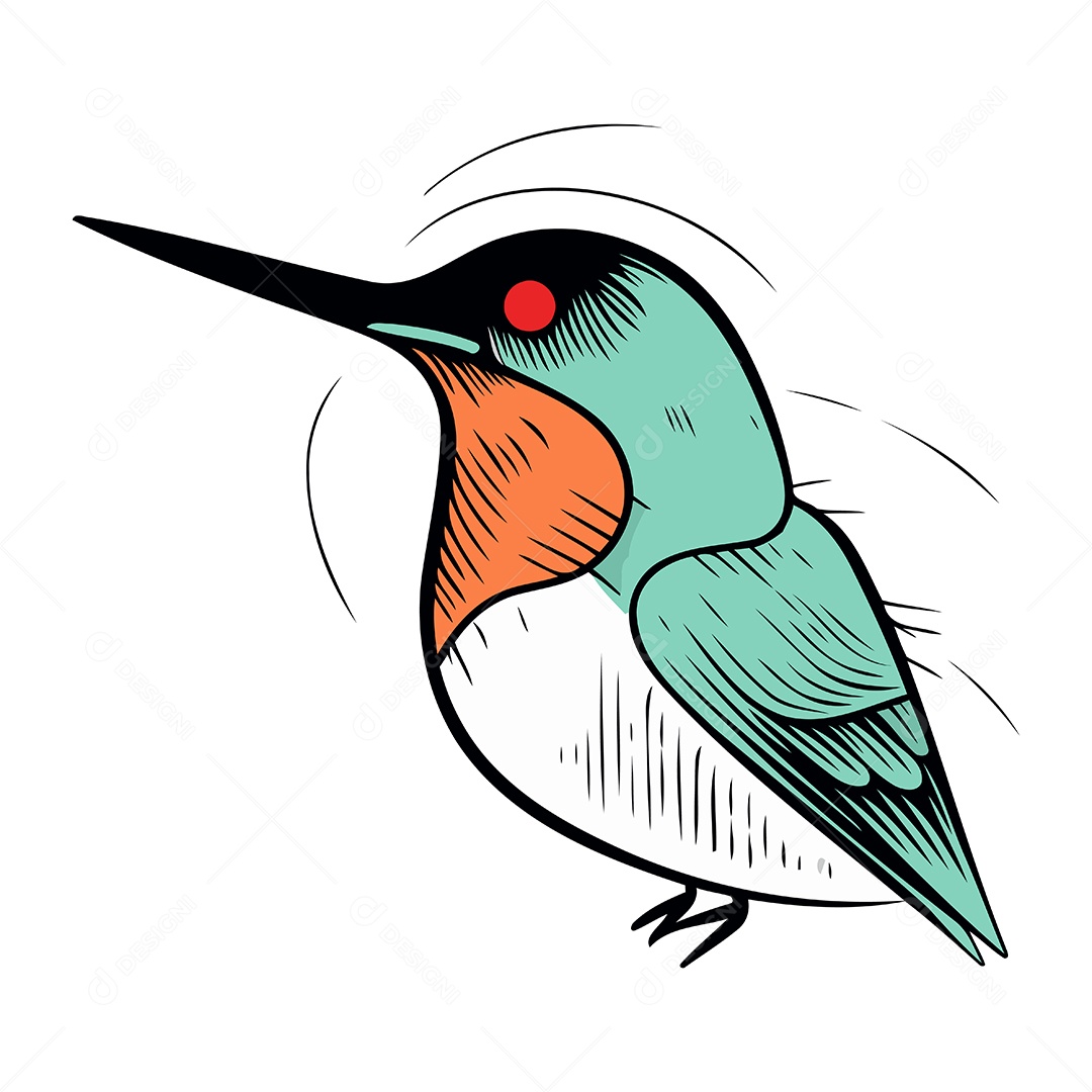 Beija Flor de Desenho Animado Ilustração Vetor EPS