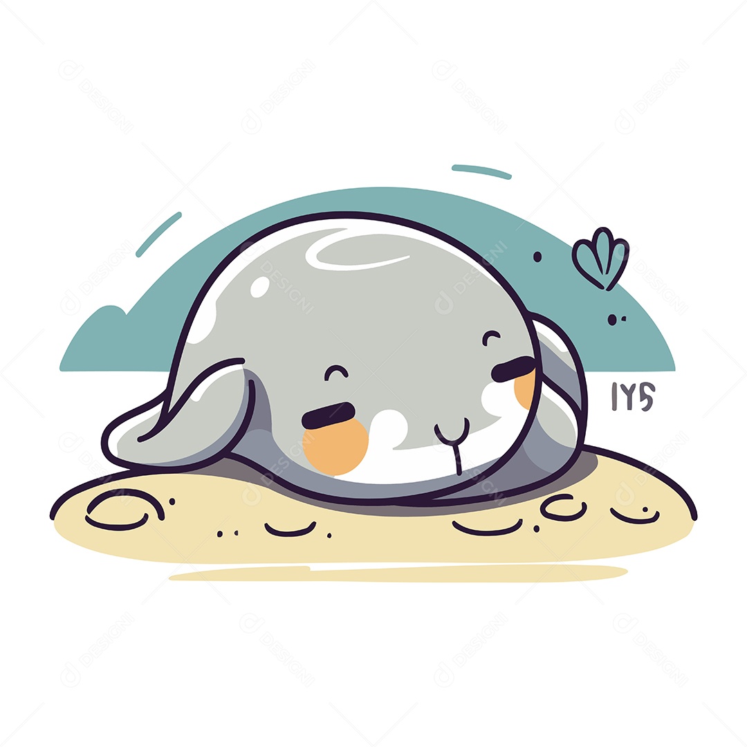 Foca Fofa de Desenho Animado Ilustração Vetor EPS