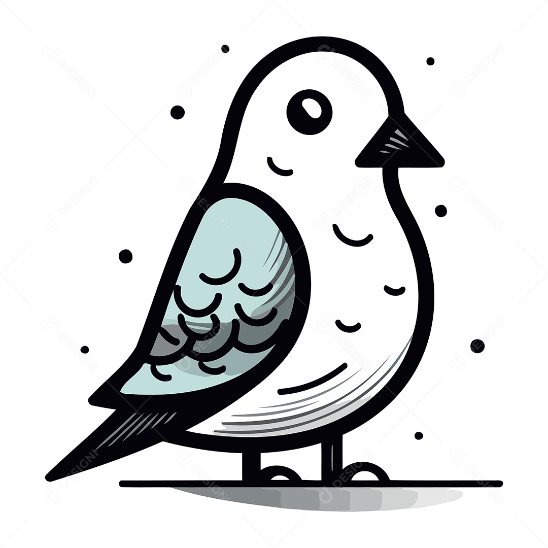 Pombo de Desenho Animado Ilustração Vetor EPS