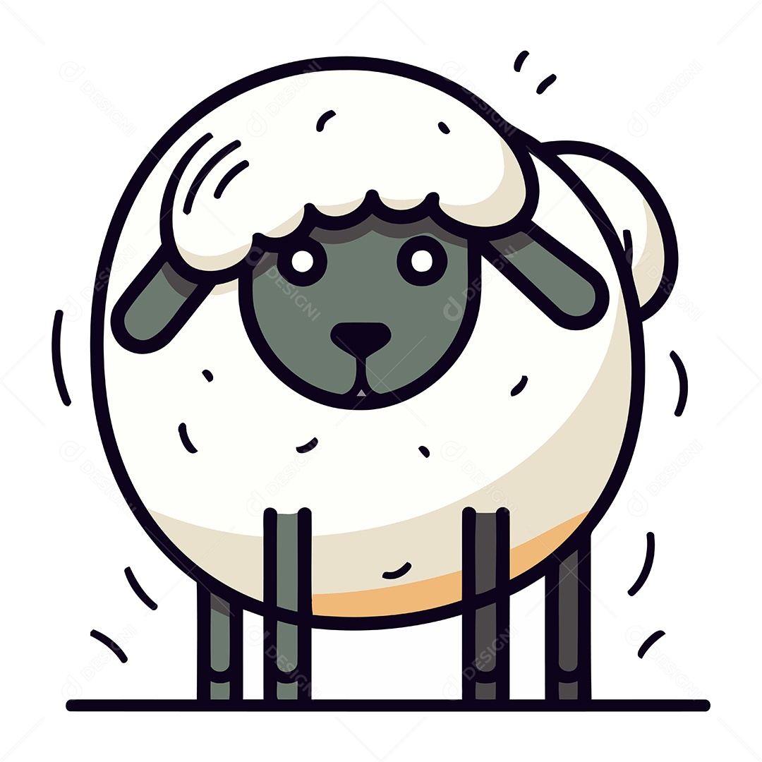 Ovelha de Desenho Animado Ilustração Vetor EPS