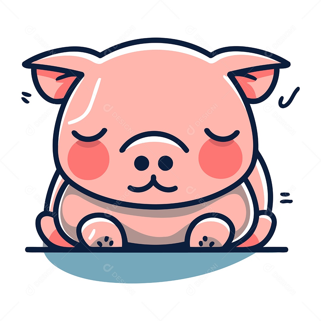 Porco de Desenho Animado Ilustração Vetor EPS