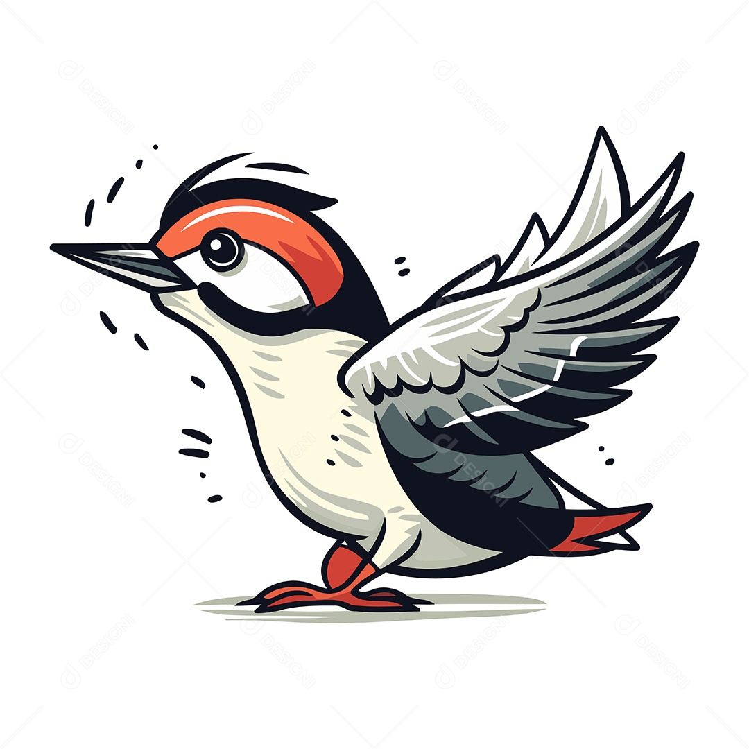 Pica Pau de Desenho Animado Ilustração Vetor EPS