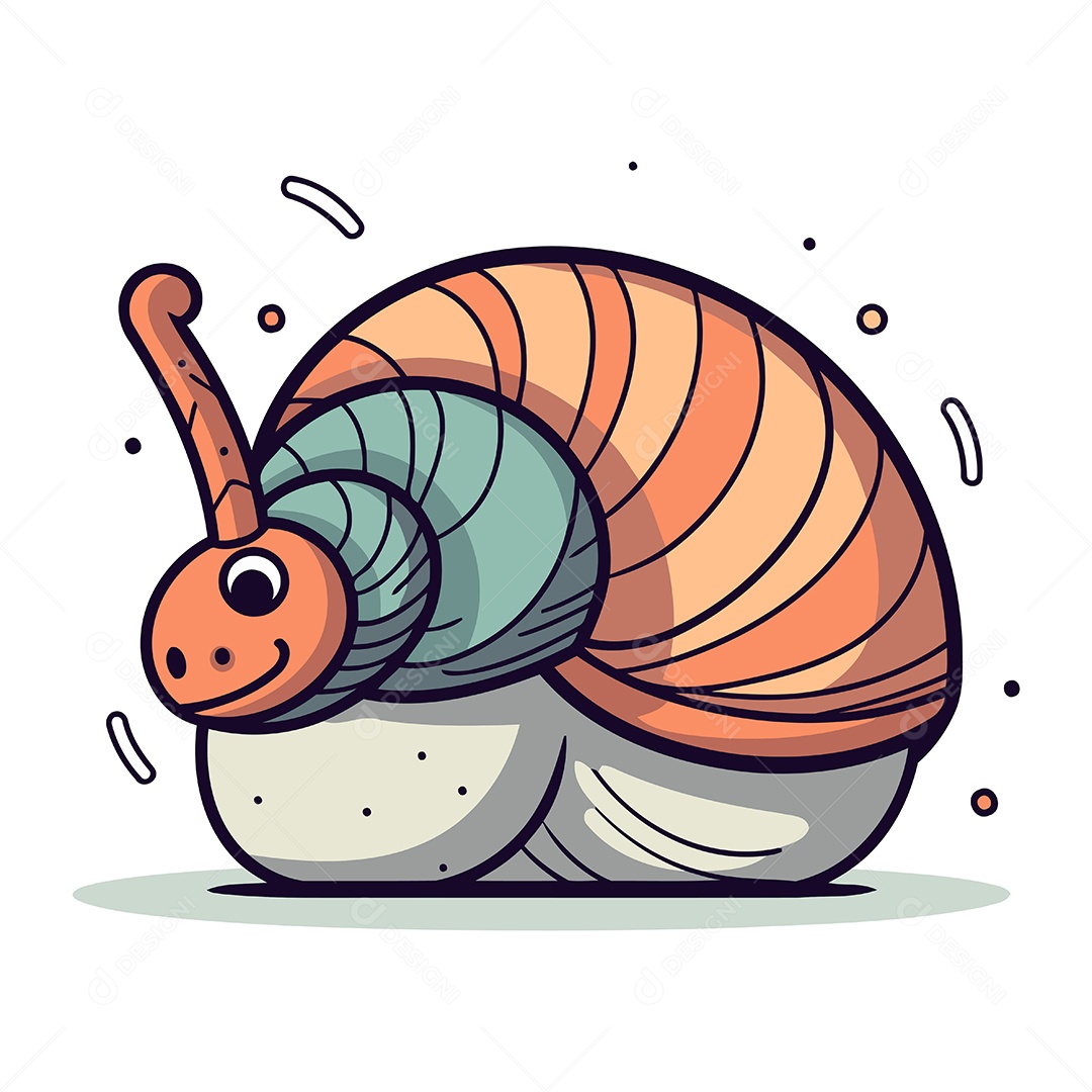 Caracol de Desenho Animado Ilustração Vetor EPS
