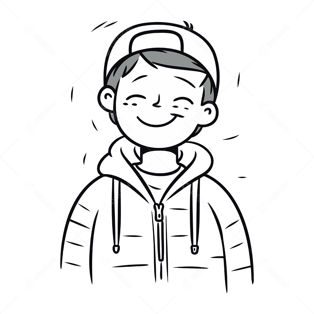 Menino Fofo de Desenho Animado Ilustração Vetor EPS